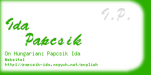 ida papcsik business card